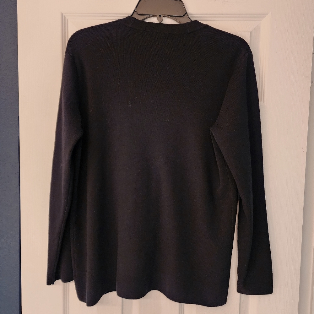 EILEEN FISHER Button Front Cardigan In Black Size O/S (MED) - Picture 3 of 10